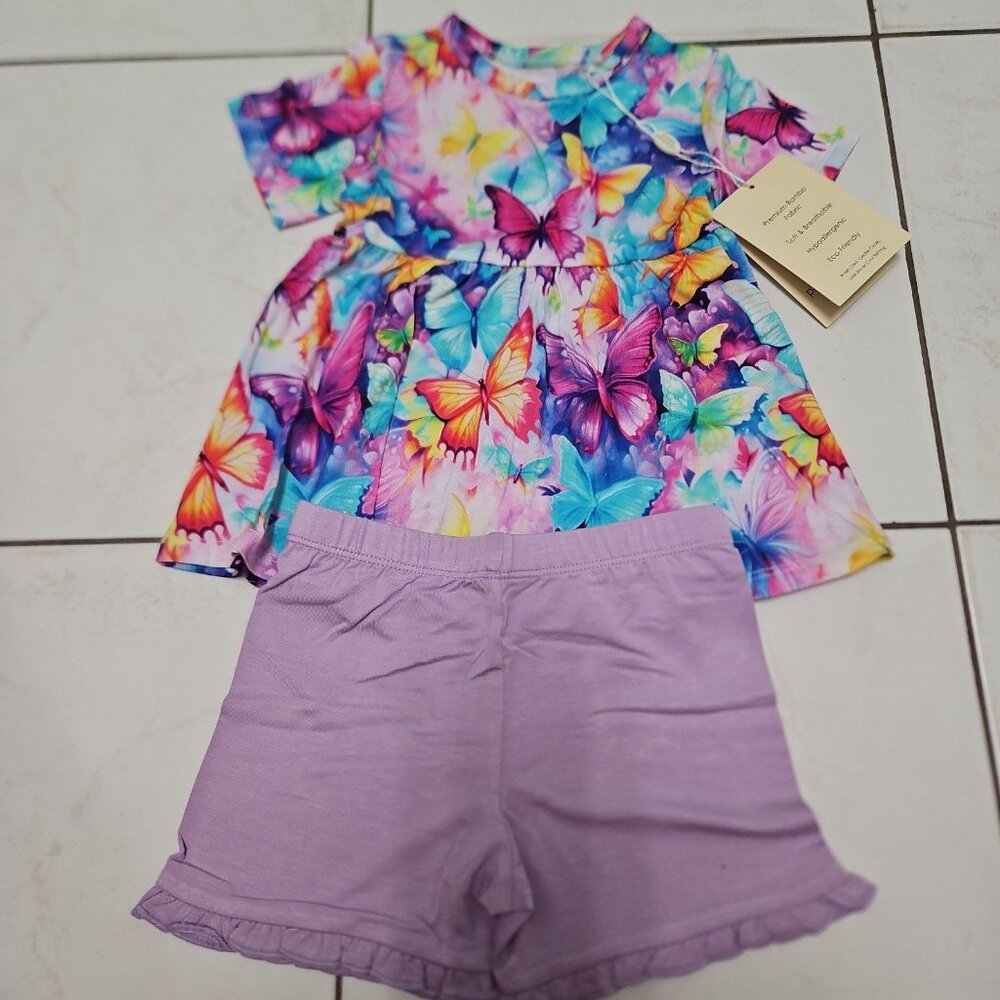 Little snuggles brilliant butterflies peplum 18-24